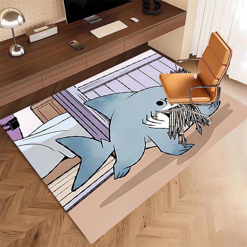 1pc Jeff the Land Shark5 Print Area Rug - Soft, Washable Non-Slip Indoor Mat, Living Room, Home Office Decorative Rug,Office Decorative
