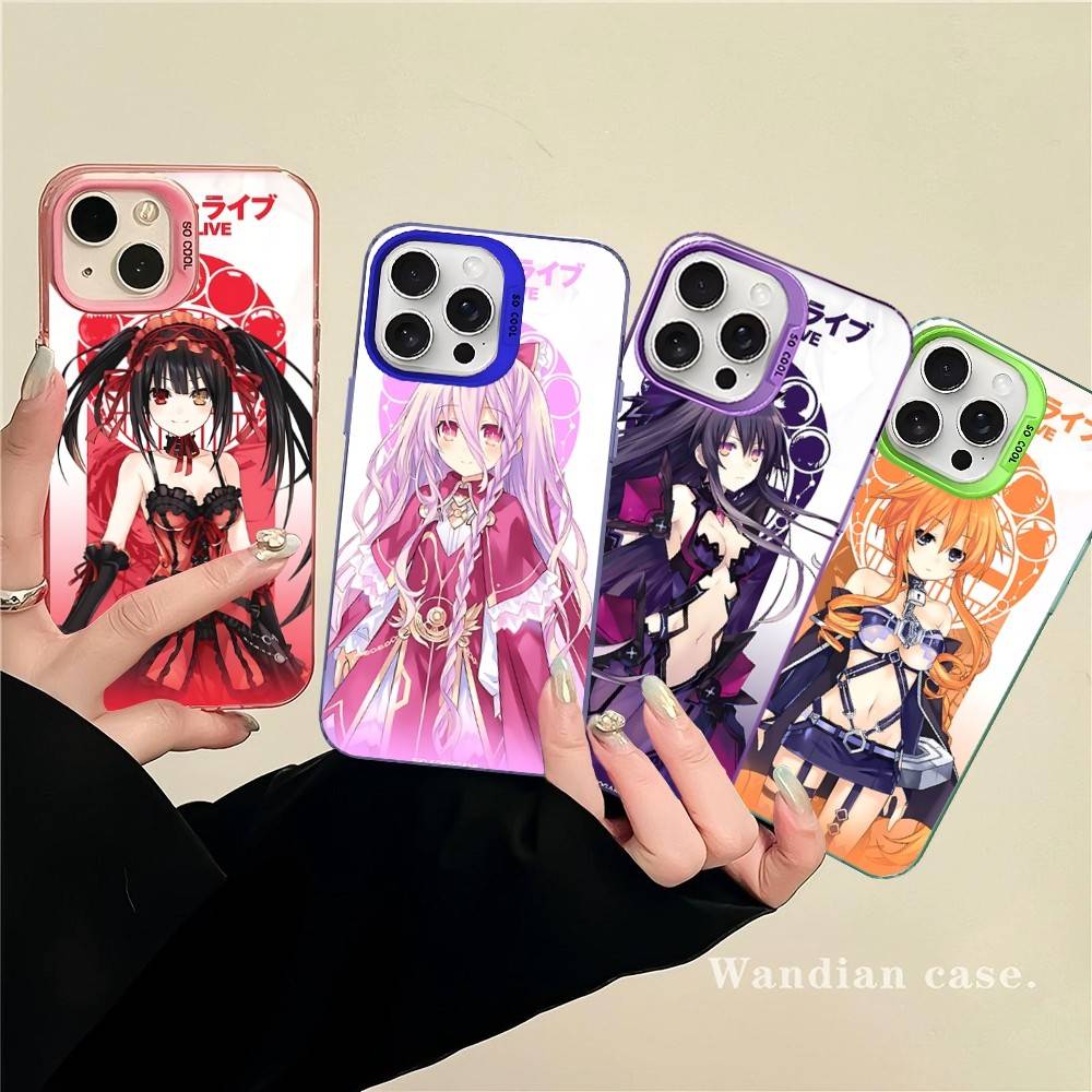 Мультяшный чехол для телефона Date A Live для IPhone 17 16 15 14 13 12 11 Pro MAX Матовый противоударный задний чехол Защита от падения Матовая крышка