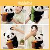 Panda Holding Cute Bamboo And Stump Plush Toy For Birthdays And Collectors