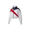 Retro Sports Stand Collar Jacket Color Block Casual Breathable Short Jacket Women Jackets White GJ4957