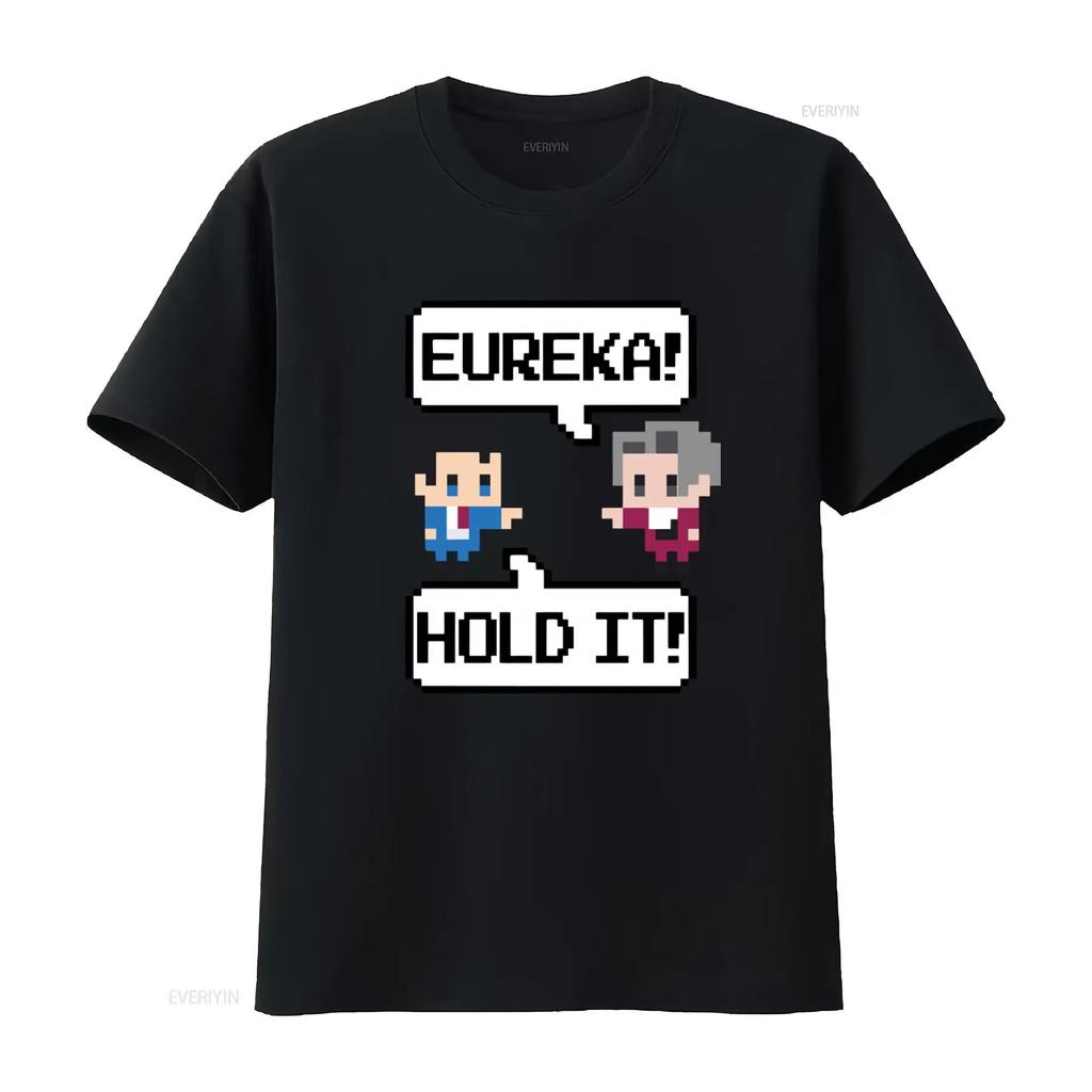 Ace Attorney Eureka 8-битная игровая футболка Пиксельная графика Стильная Удобная Мягкая Слегка