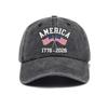 Washed And Distressed Printed Baseball Cap for Adults pc Versatile Trendy American Th Anniversary Printed Washed And D