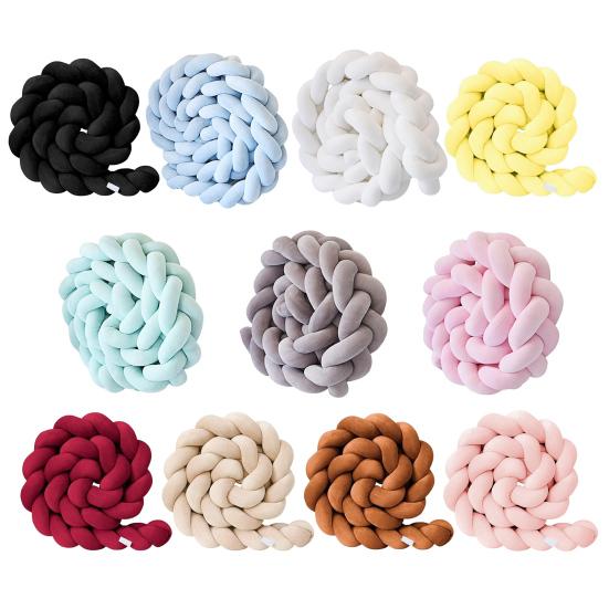 Decorative Cushion All-Around Protecting Sides And Corners of Beds And Sofa Soft PP Cotton Filling Three-Strand Braid Design Crib Braided Accessory