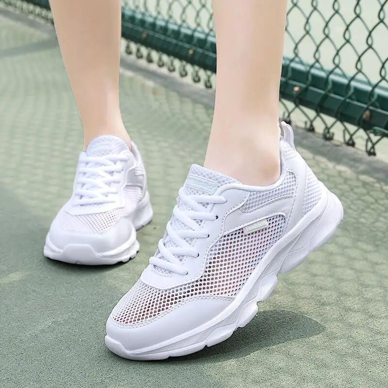 Sneakers Women Mesh Summer Breathable Sports Light Comfort Running Vulcanized Lace-up Casual Woman White Sneakers Women Shoes