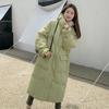Women's Green Down Jacket Hooded Long Cotton Clothes Winter New Korean Fashion Loose Oversized Warm Thicken Windproof Coat Tops