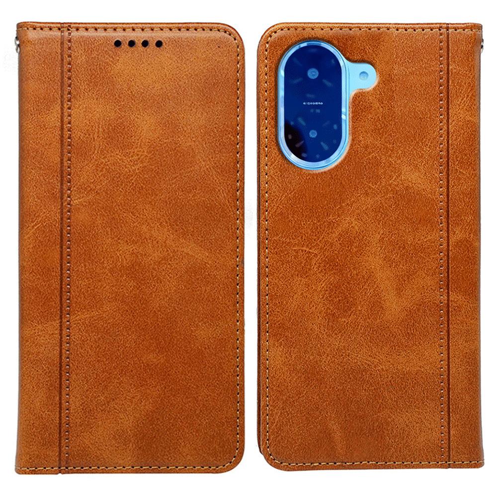 Для Xiaomi Redmi A5 4G (171,7 мм)/Чехол для Poco C71 4G Скрытая магнитная застежка Кожаный чехол с текстурой теленка