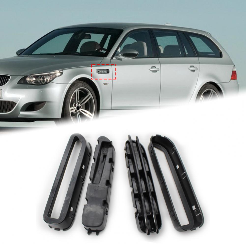 2Pcs Side Fender Air Flow Vent Grill Gloss Black Side Fender Vent Grill Modified Parts for BMW 5 Series M5 E39 E60 E61 1991-2010