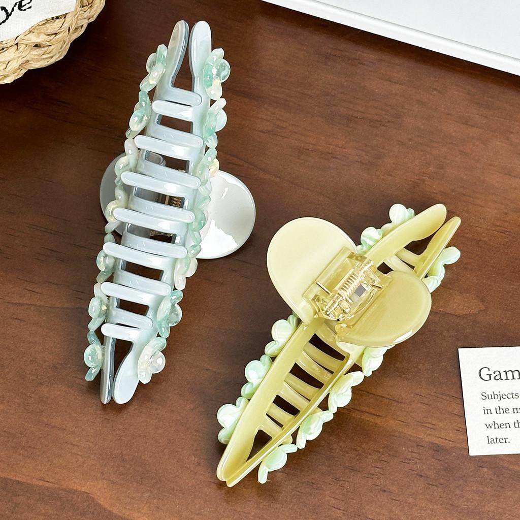 Роскошная большая заколка-краб для волос с потрясающими цветочными акцентами для стильных женщин