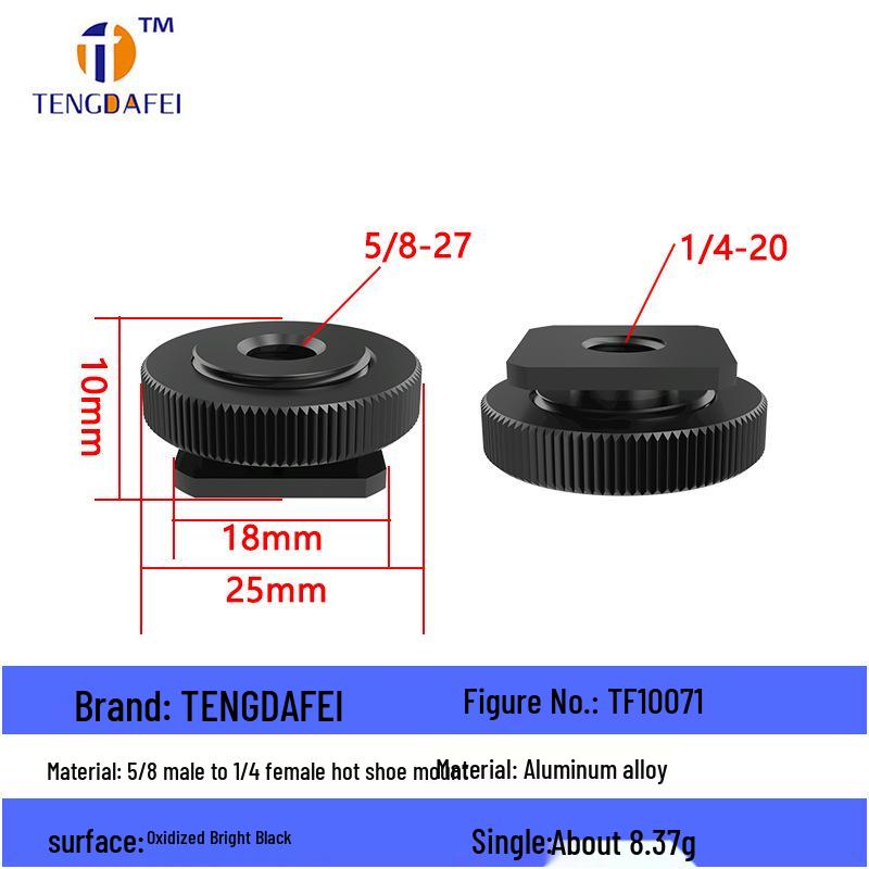 Reversible 1/4" Male To 3/8" Female Adapter for Camera Tripod Ball Head with M4-M8 Conversion Screws