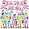 Gabby Dollhouse Birthday Party Favors Gabby Bracelets Stikers Cake Topper Balloons Classroom Rewards Party Pinata Fillers Gifts