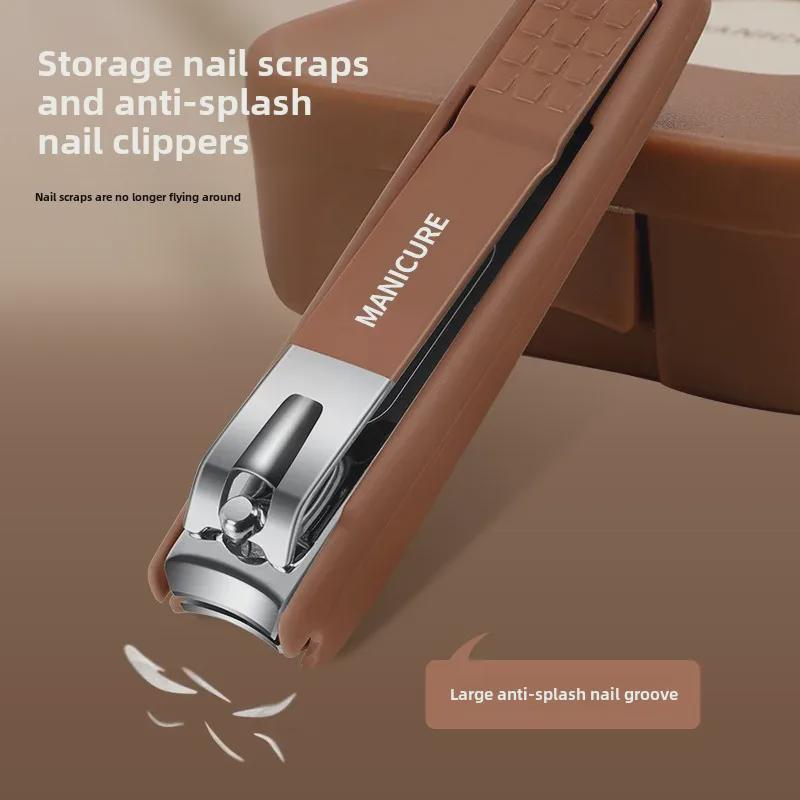 Набор портативных кусачек для ногтей с защитой от брызг - ручные маникюрные ножницы