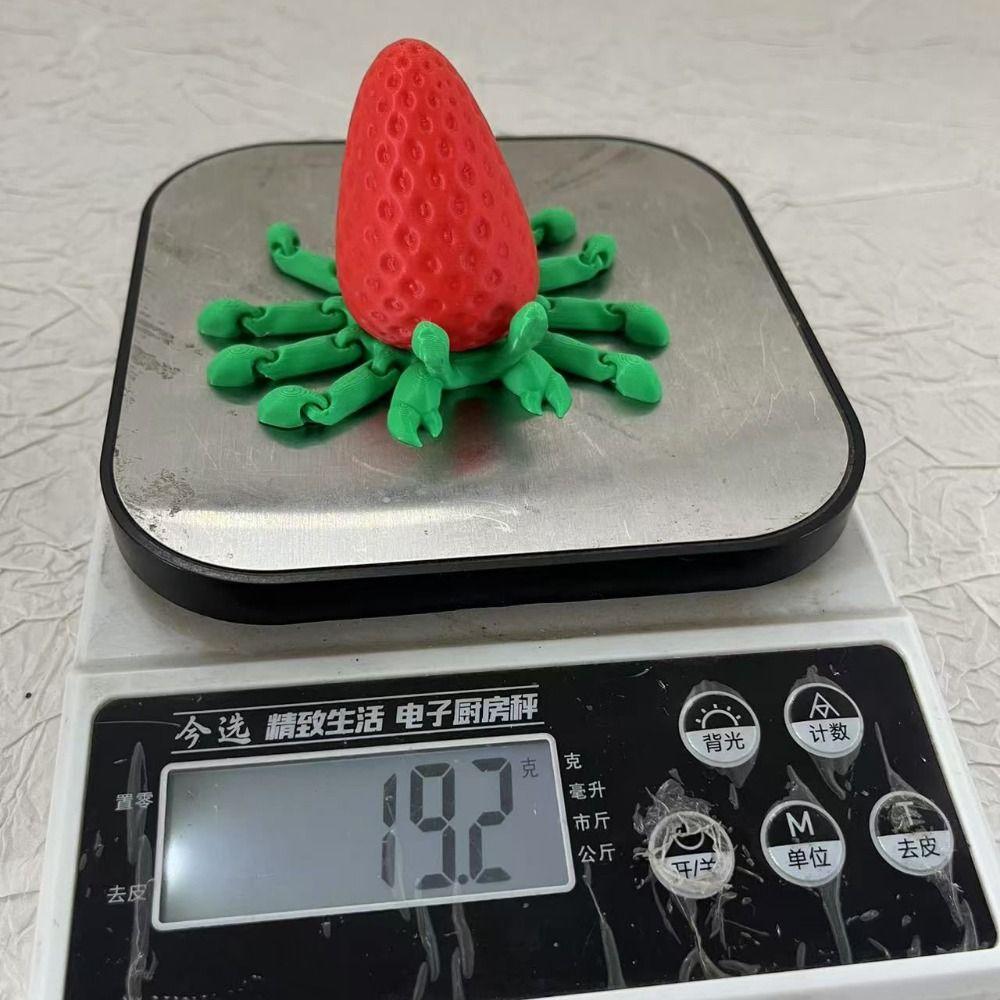 Flexible Pose Mini Strawberry Crab Ornament Articulated 3d Printed Crab Model Children Toy