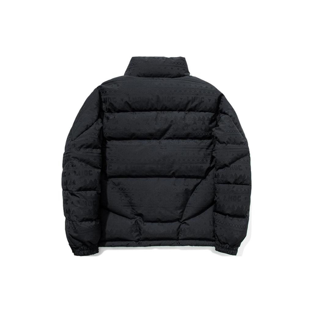 Li Ning однотонный воротник-стойка свободный короткий пуховик унисекс верхняя одежда черный AYMT033-3