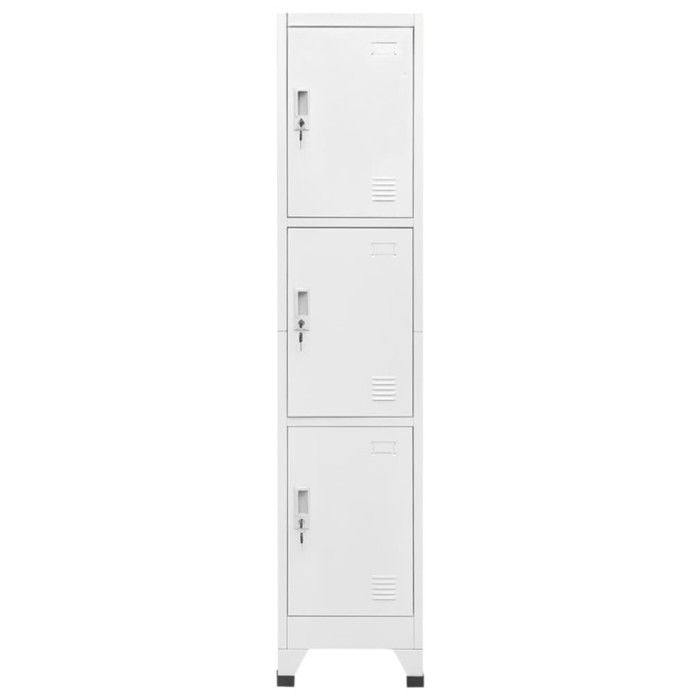 Locker Cabinet - vidaXL - 3 Compartments - 38 X 45 X 180 Cm - Color: Grey