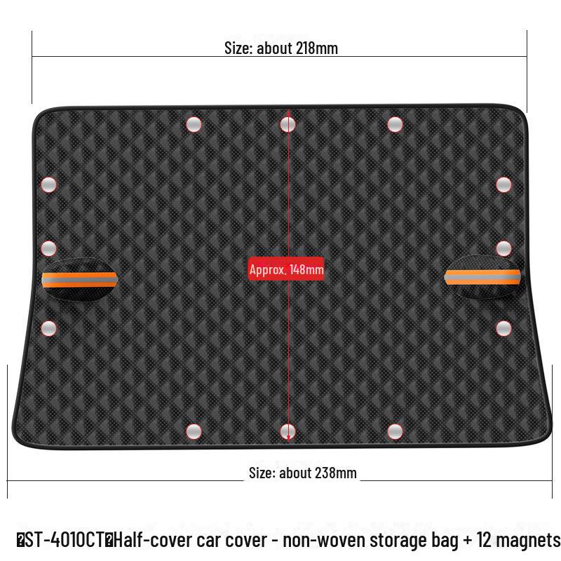 Черный магнитный чехол от снега для лобового стекла автомобиля - утолщенный антифризный полузащитный солнцезащитный козырек