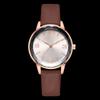 Simple Business Women Arabic numerals Dial PU Strap Watch Alloy Quartz Wristwatch (Brown)