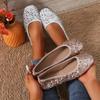 Shoes for Women 2024 Hot Sale One Kick Women's Flats Autumn Square Toe Sequins Solid Solft Sole Casual Flats Comfortable Shoes