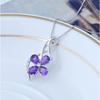 Japanese and Korean Version of Classic Temperament Cute Four-leaf Clover Purple Diamond Necklace Pendant Classic Women's Short Jewelry