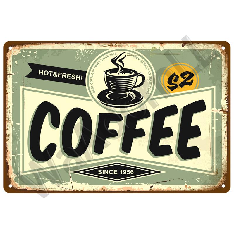Metal Sign Coffee Tin Sign Posters Wall Decorations Vintage Cafe Retro Club Pub Bar Painting Home Decor Friends Wall Art Plaque