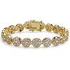 10mm Luxury HipHop Round Diamond Tennis Bracelet Brass Gold Plated Full Zircon Link Chain Bracelet Women Men Jewelry Accessories