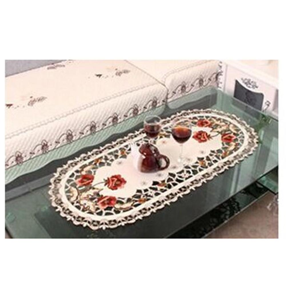 Tablecloth Vintage Embroidered Fabric Oval Table Cloth Rectangular Waterproof Table Tablecloth For Wedding Party Home Decor