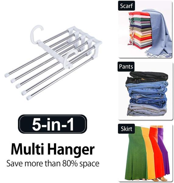 Волшебные вешалки 5 в 1 для одежды, органайзер для брюк, стеллаж для хранения брюк, складная вешалка для брюк, вешалка для галстуков, джинсов, вешалка для брюк, органайзер для шкафа
