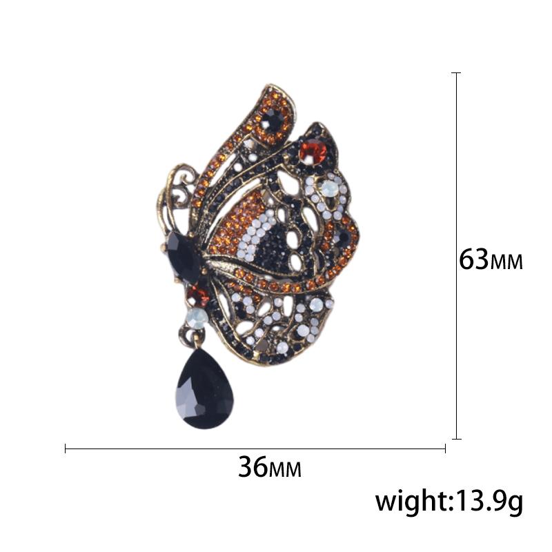 Enamel Butterfly Brooches for Women Unisex Rhinestone Insect Pins Banquet Party Backpack Gifts Jewelry Accessories