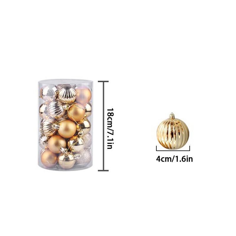 34Pcs DIY Home Decor Fashion Christmas Balls Ornament Xmas Tree Pendant Party Decor New Year