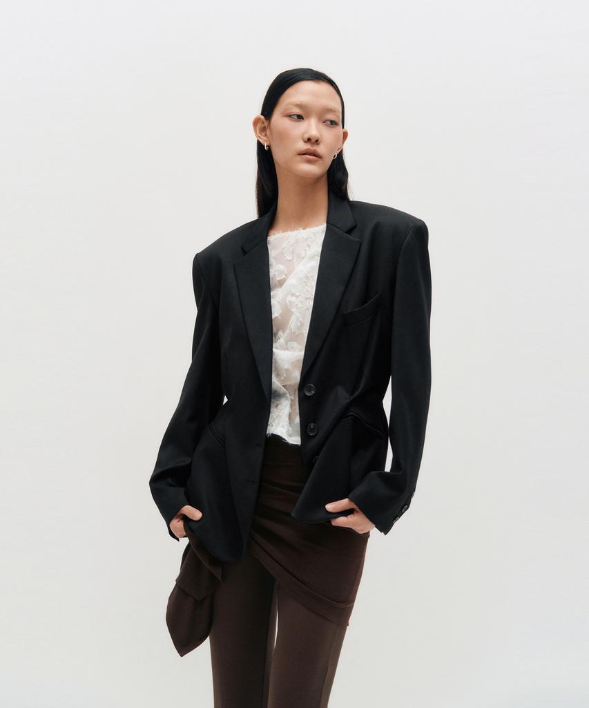 Kimzisu Dozi - Pinched Oversize Tailored Jacket _ Black