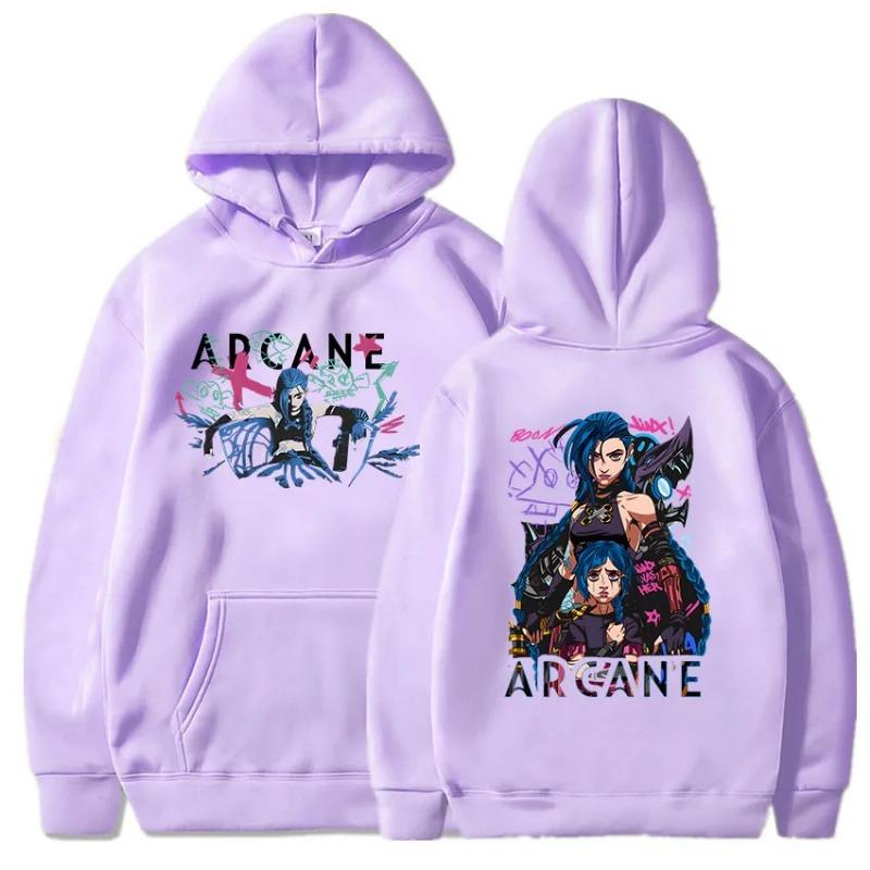 Arcane Jinx Boom Hoodies Горячая игра Сериал Печать Унисекс Уличная одежда Ropa Hombre Sudaderas Мужская/Женская одежда Мягкие толстовки и свитшоты Унисекс
