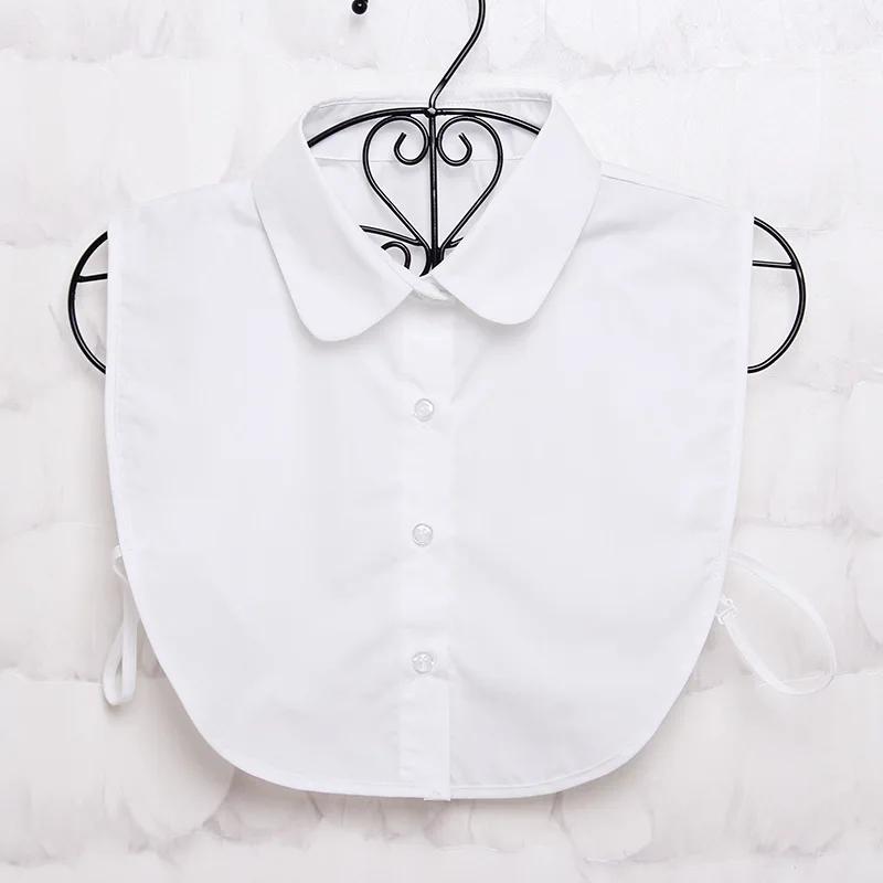 New Women White Lace Fake Collar Vintage Shirt Detachable Collar Front Tie Men Lapel Blouse Top Sweater Cotton False Collars