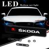 msdf2 Car Front Grille LED Emblem Badge Light Decoration for Skoda Octavia 2 A7 Tour RS Fabia 1 Rapid Kodiaq Superb Kamiq Yeti Karoq