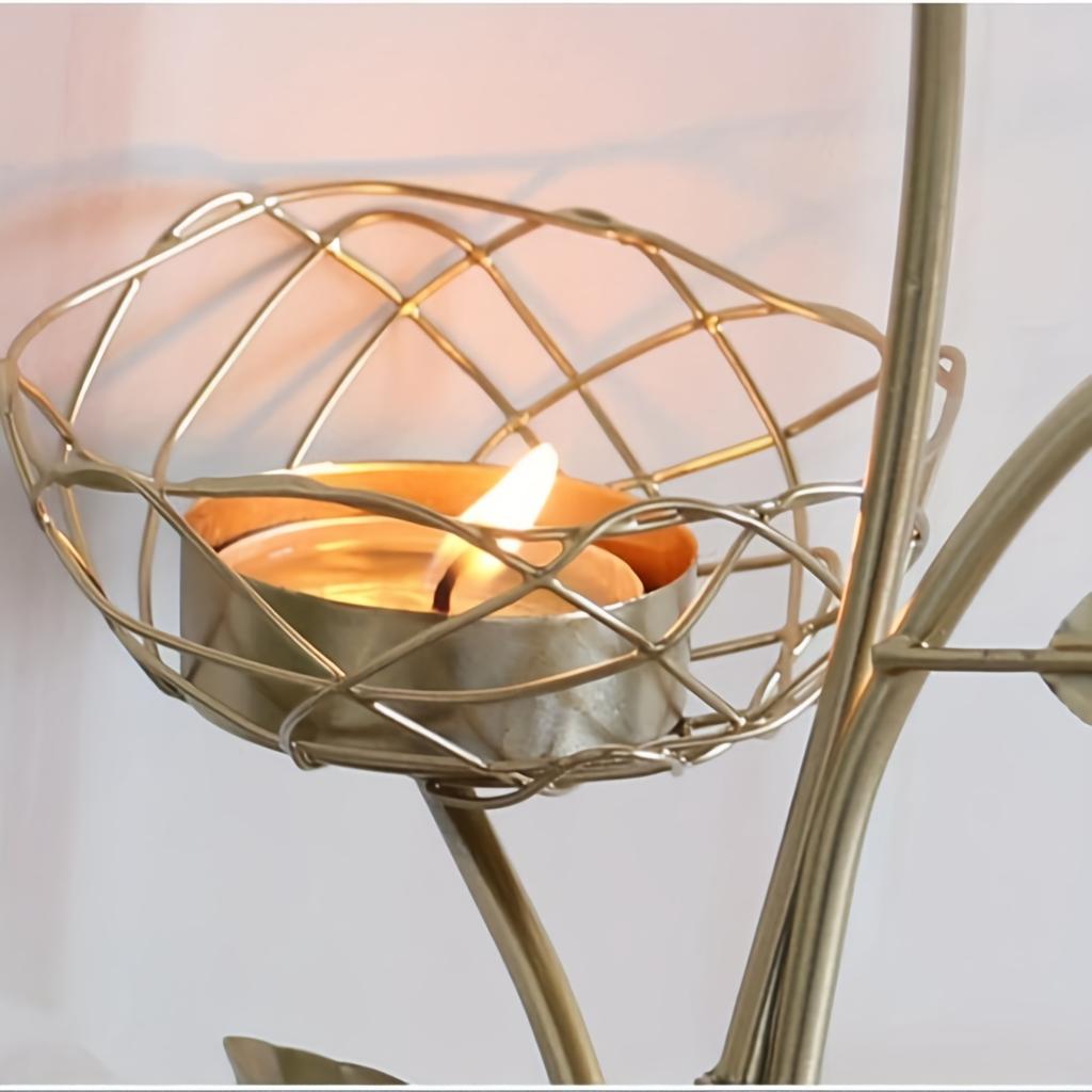 Одиночный железный рождественский подсвечник - Отличный западный подсвечник для романтических ужинов, маленькое, но очаровательное украшение для стола.