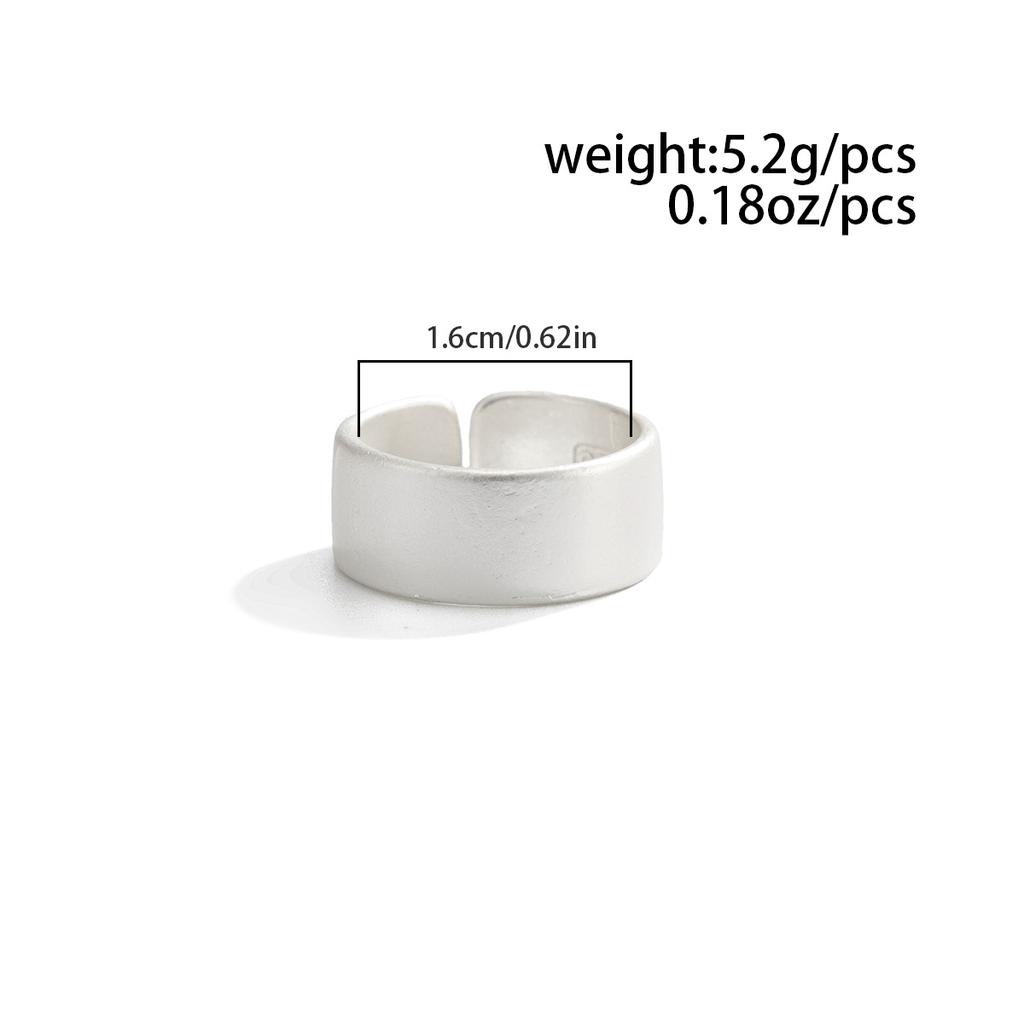 Fashionable Sliver Color Matte Wide Edge Rings for Women Cool Style Irregular Alloy Featuring Open Ring Unisex Jewelry Gift