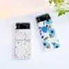 For Samsung Galaxy Z Flip 4 3 Case Flowers Painted Transparent Shockproof Hard Back Cover For Samsung Zflip 4 3 Case Accessories