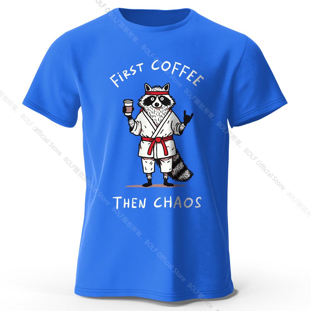 Мужская футболка с принтом "First Coffee" 100% хлопок Оверсайз Утренние графические футболки для женщин Летние топы Кафе Уличная одежда