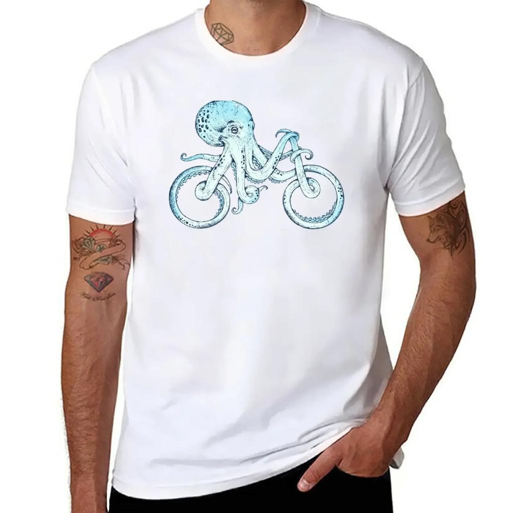 octopus bicycle T-Shirt kawaii clothes quick drying mens graphic t-shirts pack