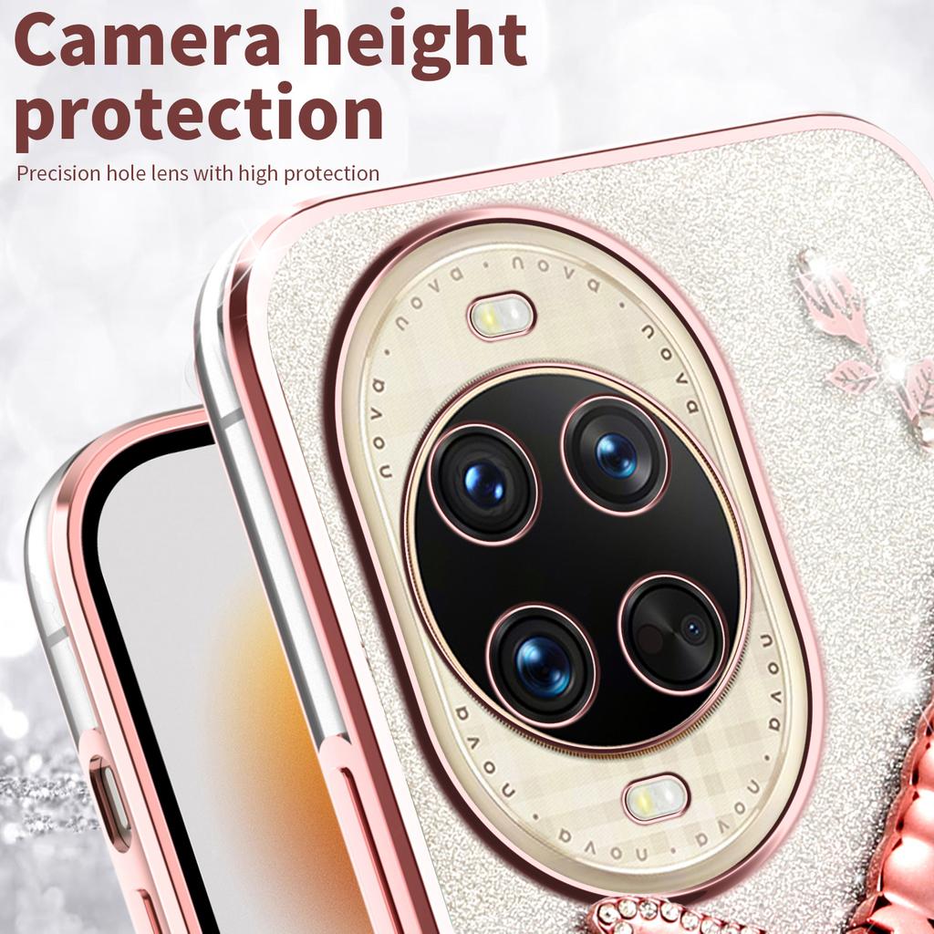 KADEM Чехол для Huawei nova 14 Ultra 5G Стрекоза Подставка ТПУ Цветы Блестящая накладка на телефон