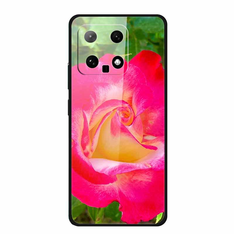 Чехол для телефона Xiaomi 14: Дизайн с разноцветными бабочками, Закаленное стекло, Креативный стиль, Хит продаж