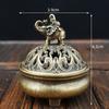 1pc Portable Alloy Elephant Tripod Feng Shui Incense Disc Burner, Incense Chip Burner Mini Antique Home Decor (Without Incense)