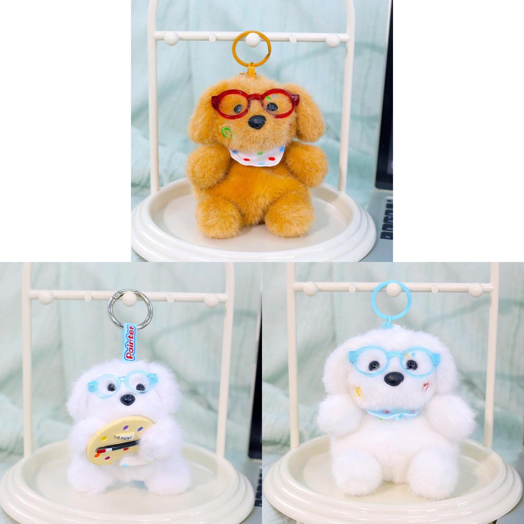 Soft Polyester Dog Plush Doll Keyring For Kids And Collectors