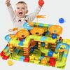 101-404 PCS Marble Race Run Maze Balls Track Building Blocks DIY Funnel Slide Compatible Duplo Big Size Bricks Toys