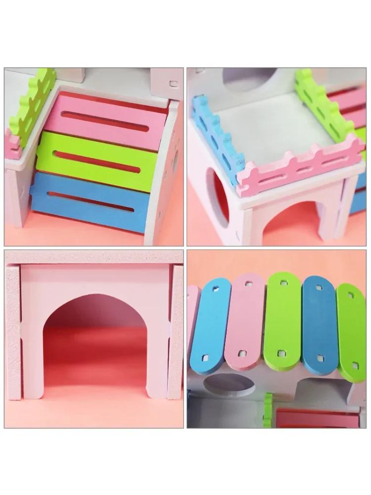 Wooden Hamster Nest Sleeping House Home Luxury Cage Pet Hideout Hut Toy Small Animal Supplies Hamster Hideout