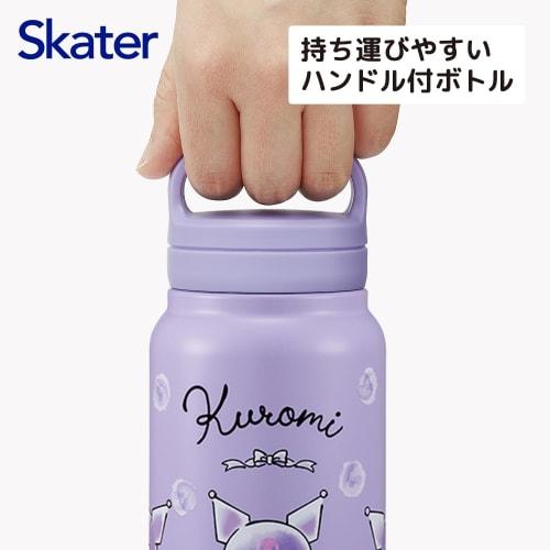 Skater Insulated Stainless Steel Mug Bottle, 350ml, with Screw Handle, Sanrio Kuromi Watercolor Cosmetics, STSC4