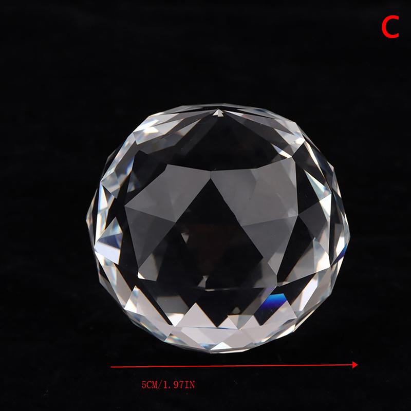 15mm/25/50mm Clear Crystal Hanging Ball Glass Prism Sun Cather Faceted Balls For Chandeliers Part Home Wedding Decoration
