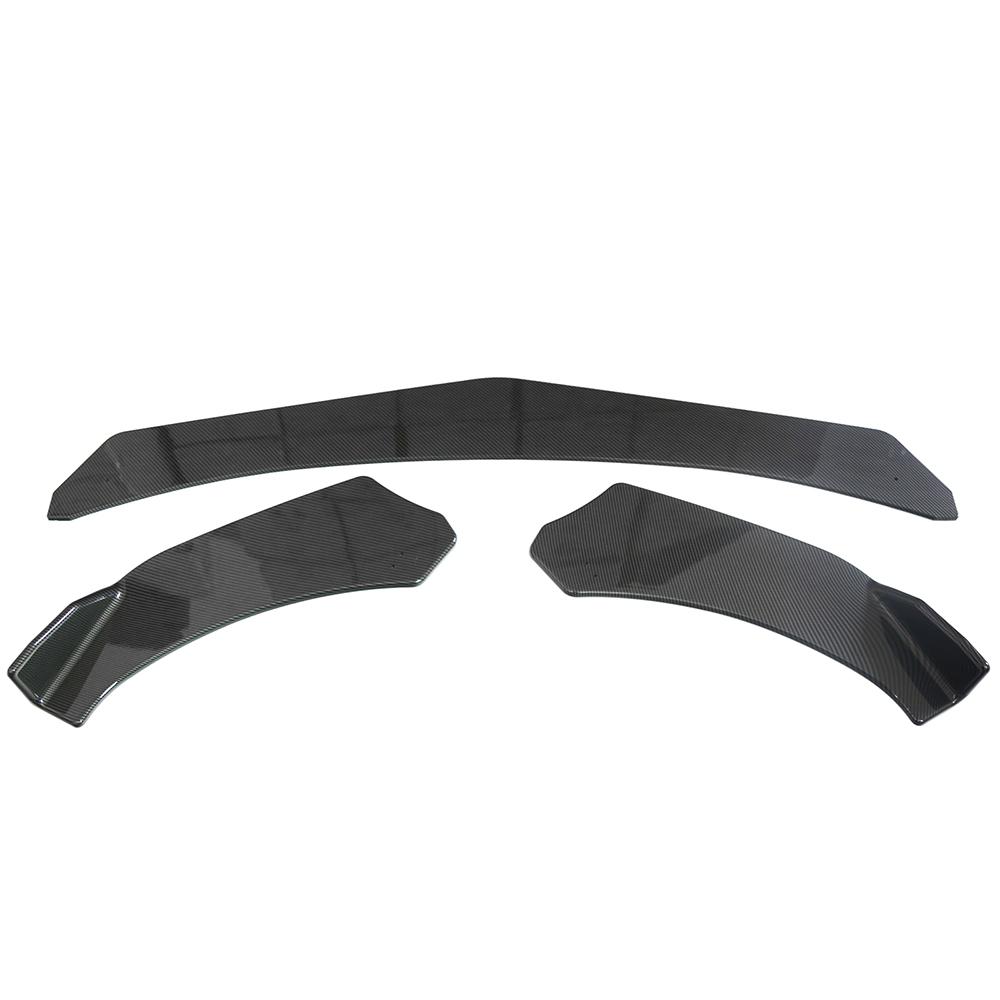 Carbon Fiber Look Universal 3Pieces Car Front Lip Chin Bumper Body Kits For Honda For Civic