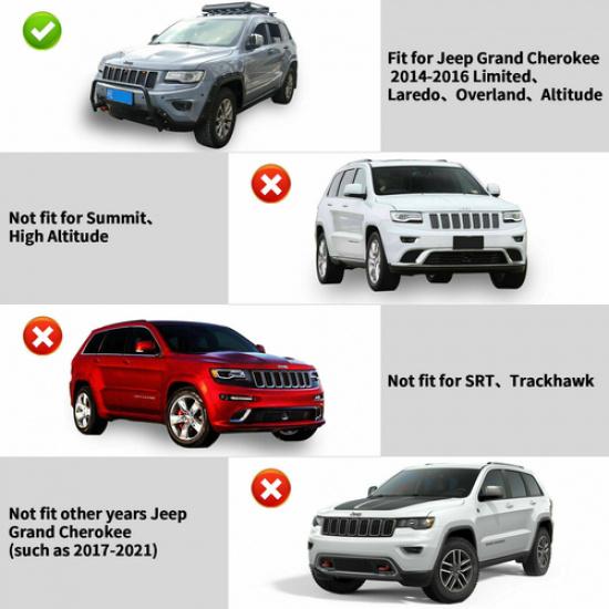 Black Tail Light &Fog Light Lamp Cover Guard Trim For Jeep Grand Cherokee 14-17