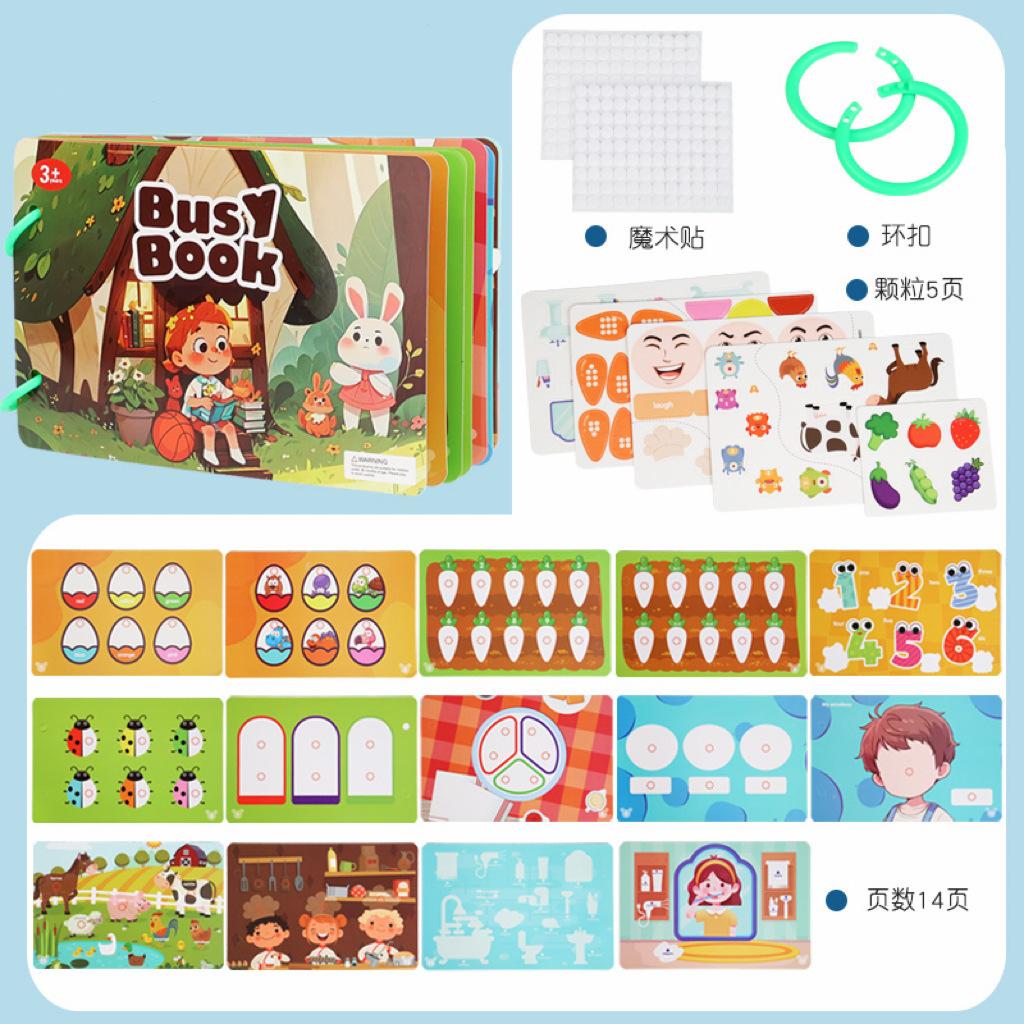 Монтессори Занятая книжка для малыша Моя первая тихая книжка Наклейки Раннее обучение Образование Детская игрушка Игра с пазлами-совпадениями для подарка малышу