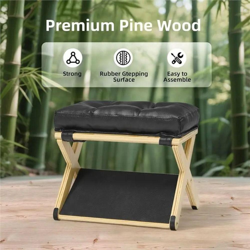 Natural Solid Wood Solid Wood Footrest Smooth Surface Office Foot Stool Home Office