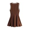 2025 Spring Women's Slimming V-Neck Sleeveless Wave Dress